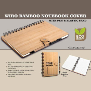 Bamboo diary with pen