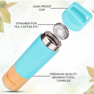 Bamboo Bottle with Stainer for water/ tea /coffee with infuser for loose tea.
