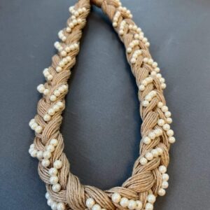 Pearl Braided Charm Necklace