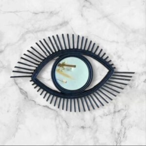 Eye-Shape Rattan Mirror Frame