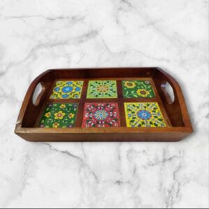 Blue Pottery Elegance Serving Tray - Medium