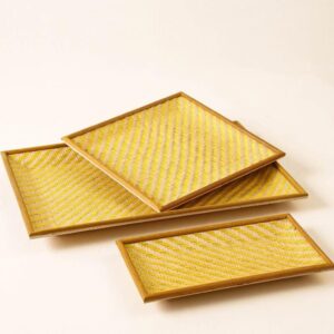 Bamboo Hosting Platter / Serving Tray - Set of 3
