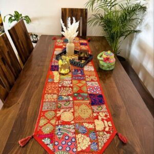 Handcrafted Kambadiya Patchwork Table Runner