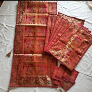 Vintage Banarasi Silk Brocade Table Set