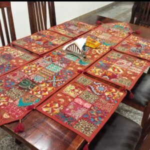 Handcrafted Kambadiya Patchwork Dining Set