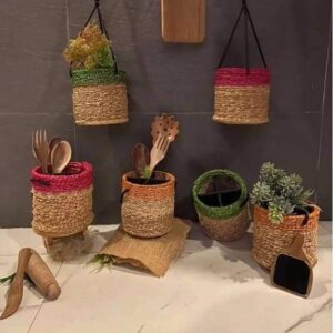 Hogla Grass Hanging Planters